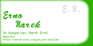 erno marek business card